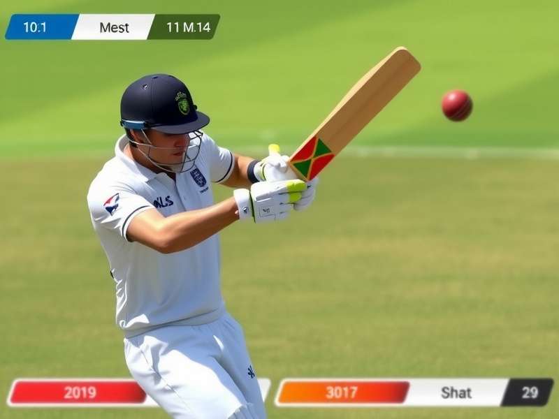 Virtual Cricket Sensation player showing batting technique in gully mode